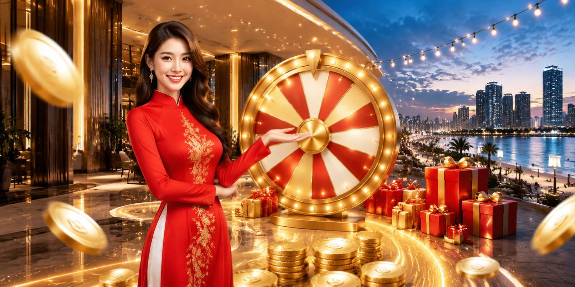 Người phụ nữ mặc áo dài chơi Roulette trong không gian hiện đại tại TP Hồ Chí Minh